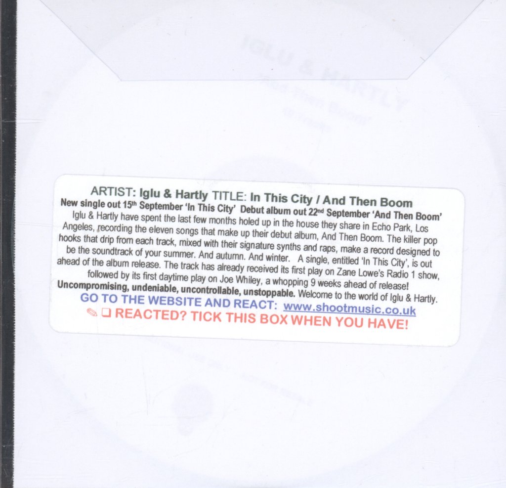 Iglu & Hartly - And Then Boom - Cdr
