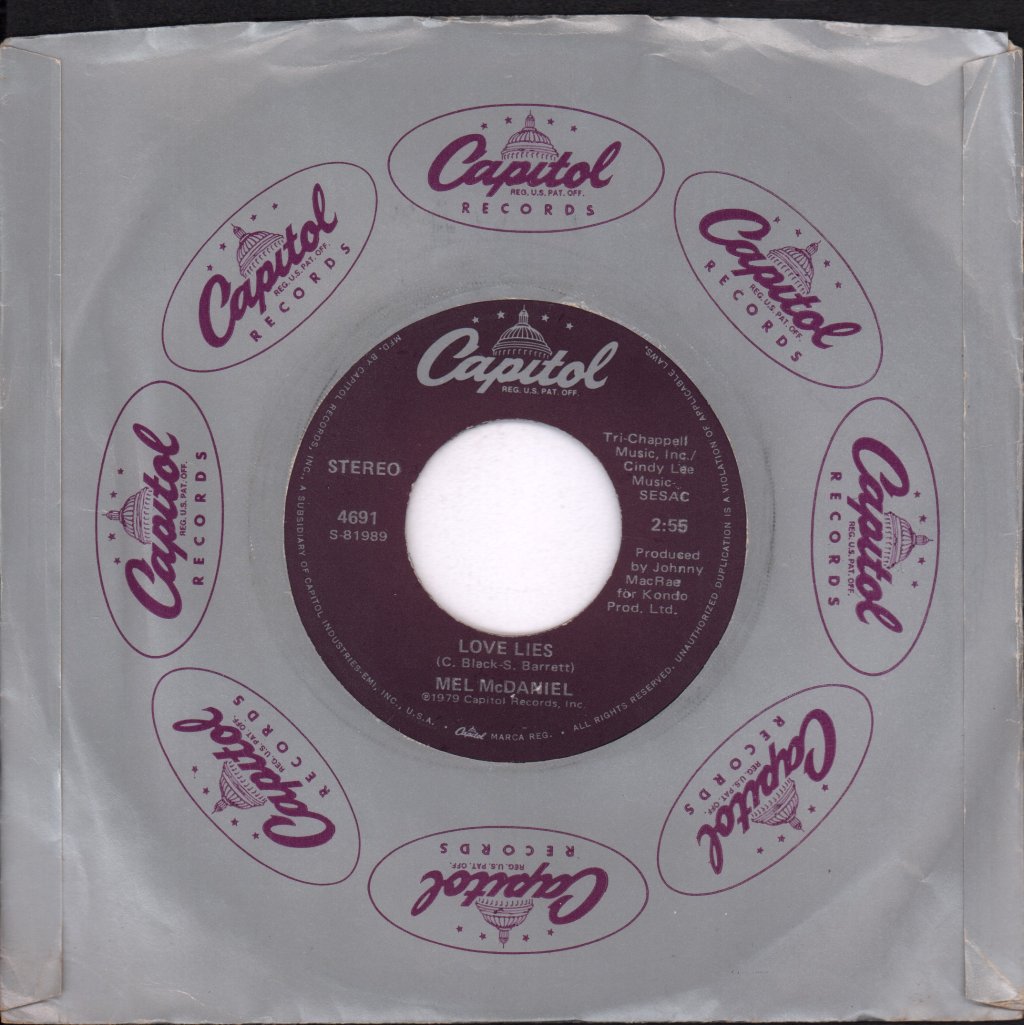 Mel Mcdaniel - Love Lies - 7 Inch