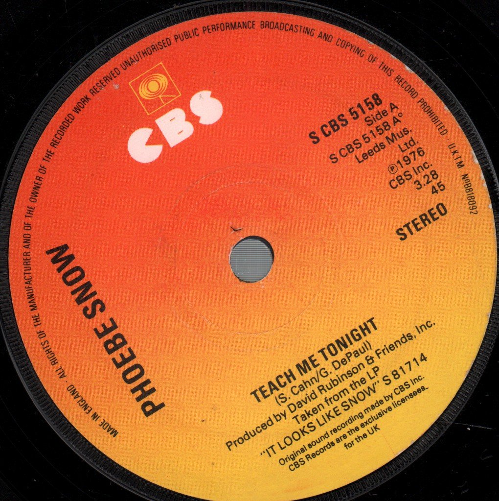 Phoebe Snow - Teach Me Tonight - 7 Inch