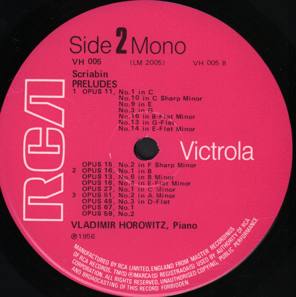 Vladimir Horowitz - Scriabin - Lp