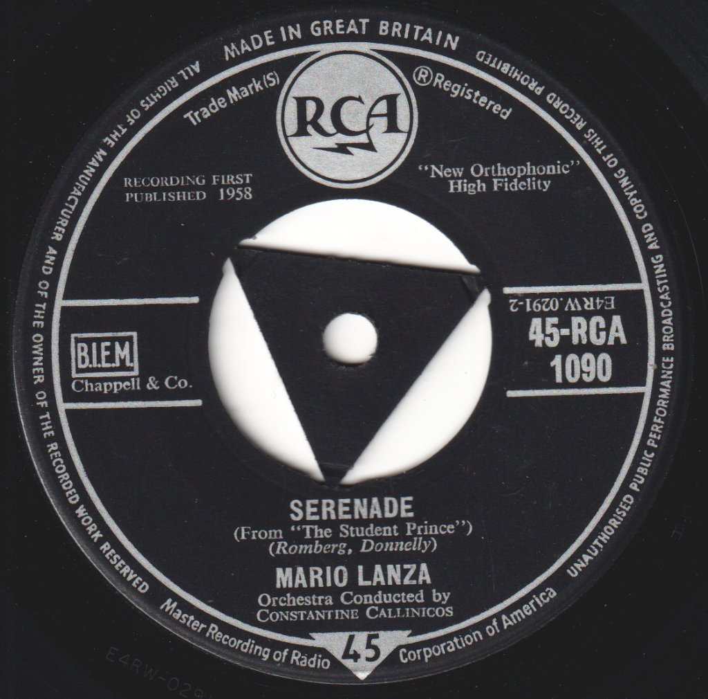 Mario Lanza - Drinking Song - 7 Inch