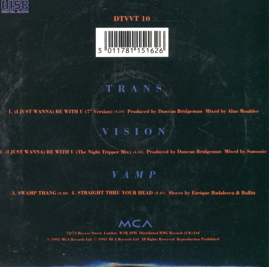 Transvision Vamp - (I Just Wanna) Be With U - Cd