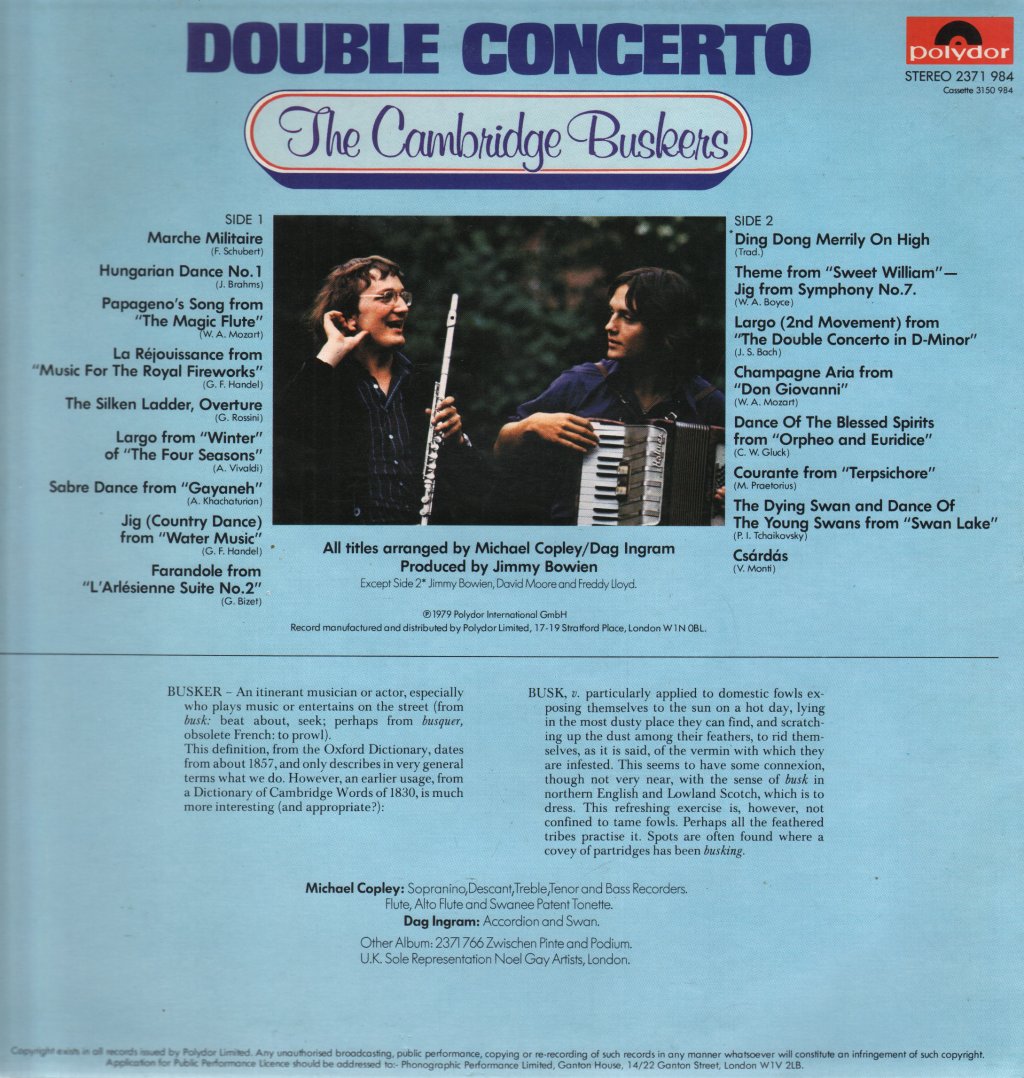 Cambridge Buskers - Double Concerto - Lp