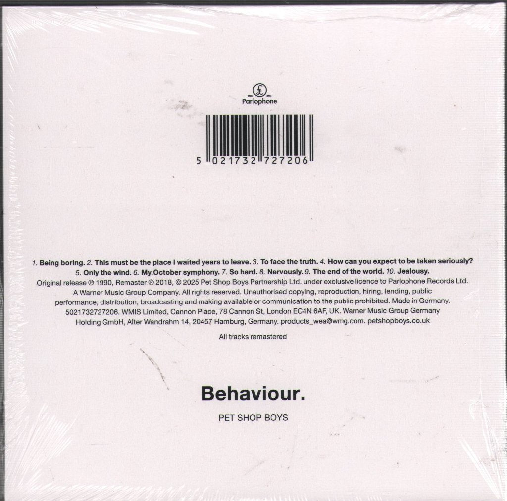 Pet Shop Boys - Behaviour - Cd