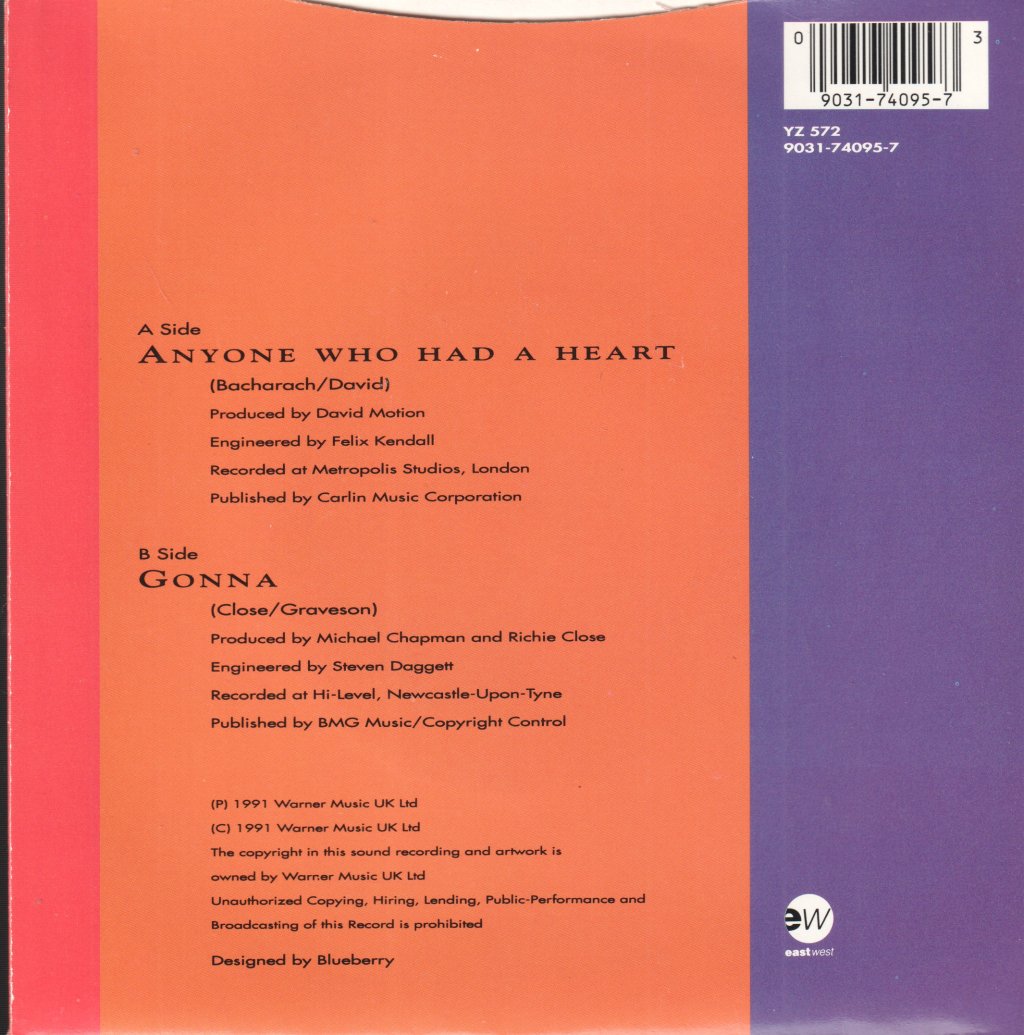 Jan Graveson - Anyone Who Had A Heart - 7 Inch