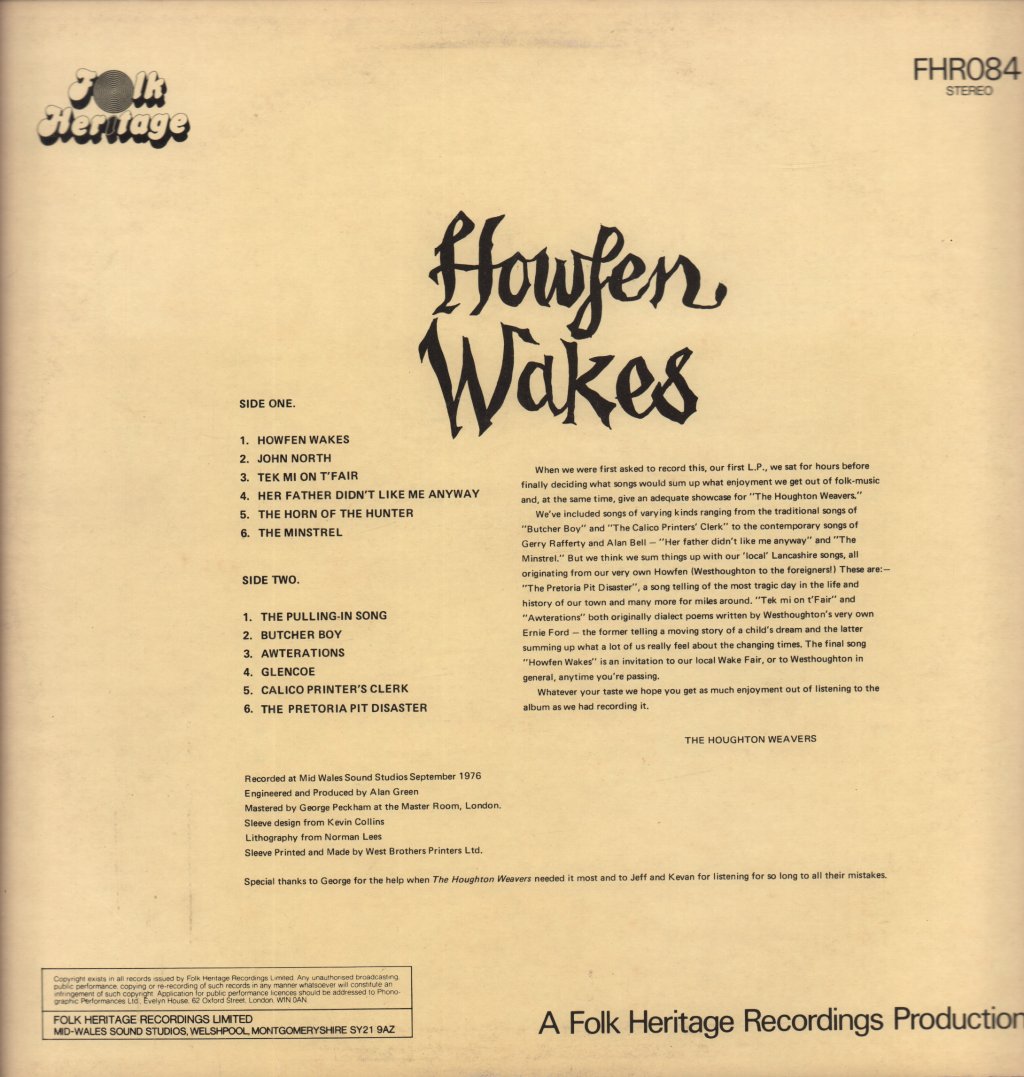 Houghton Weavers - Howfen Wakes - Lp