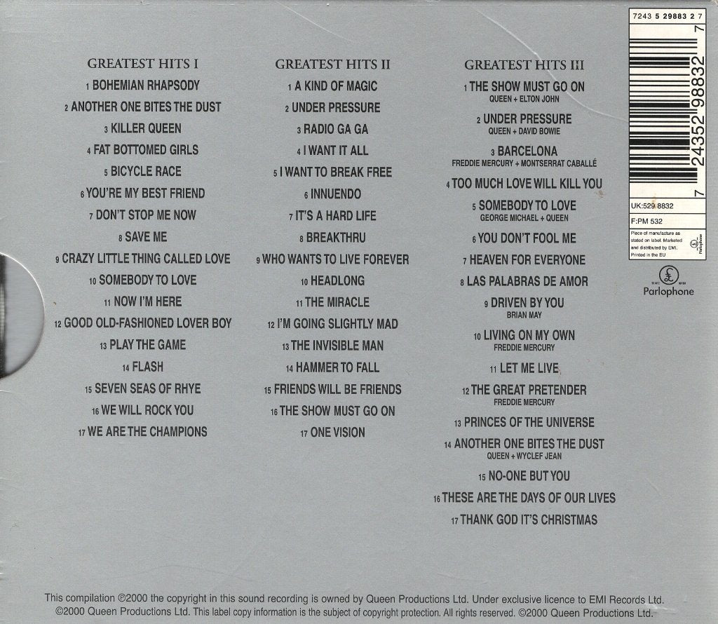 Queen - Greatest Hits 1, 2 And 3 - Triple Cd