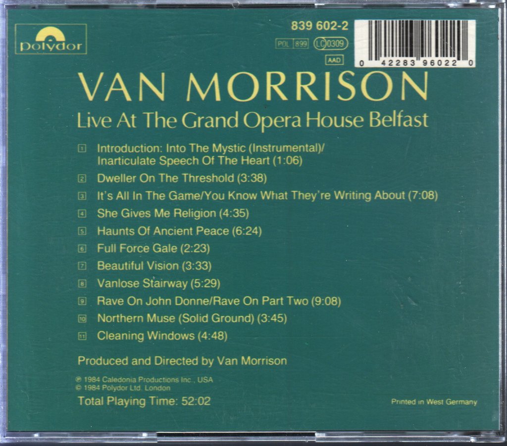 Van Morrison - Live At The Grand Opera House Belfast - Cd