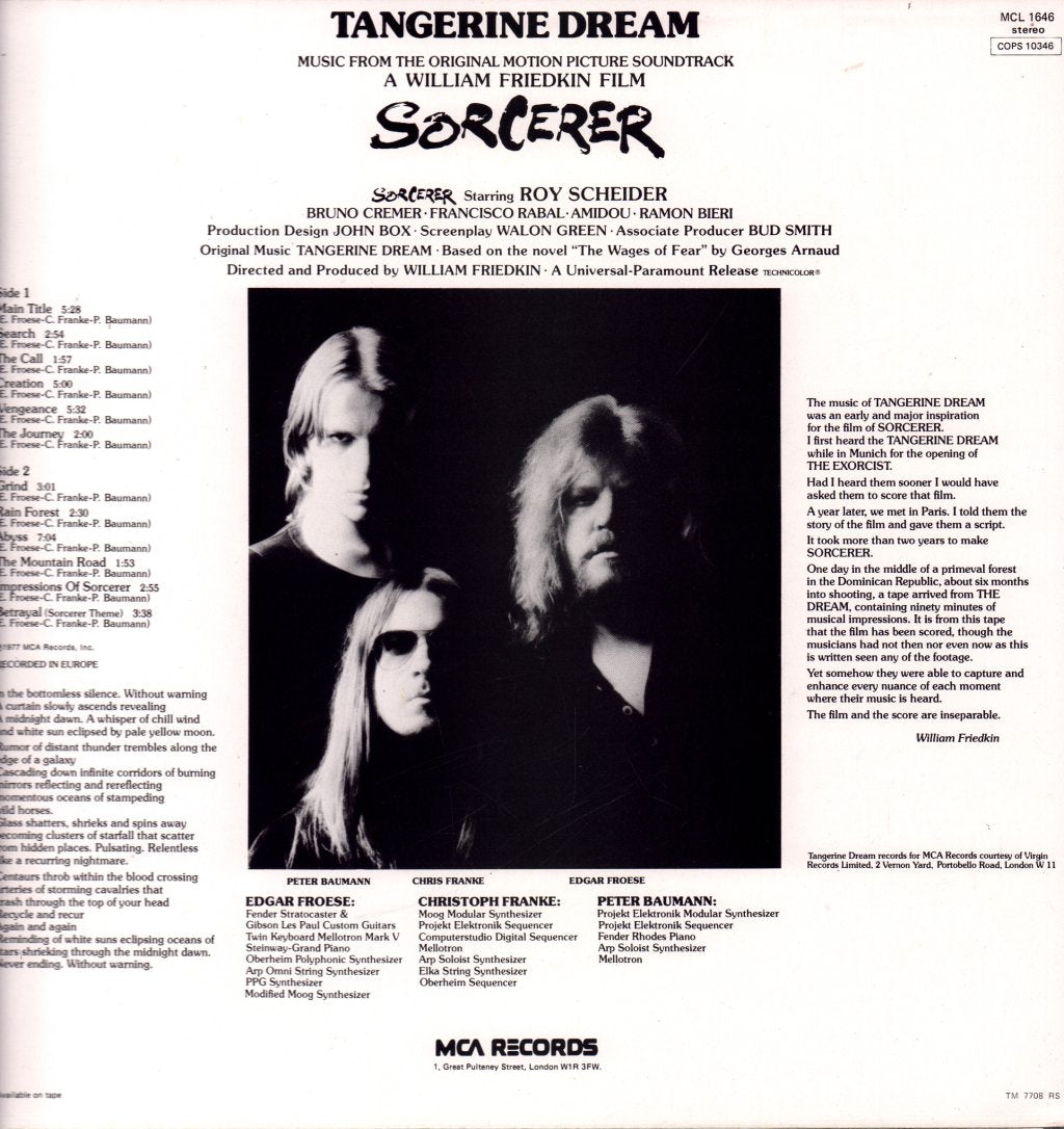 Tangerine Dream - Sorcerer (Original Motion Picture Soundtrack) - Lp