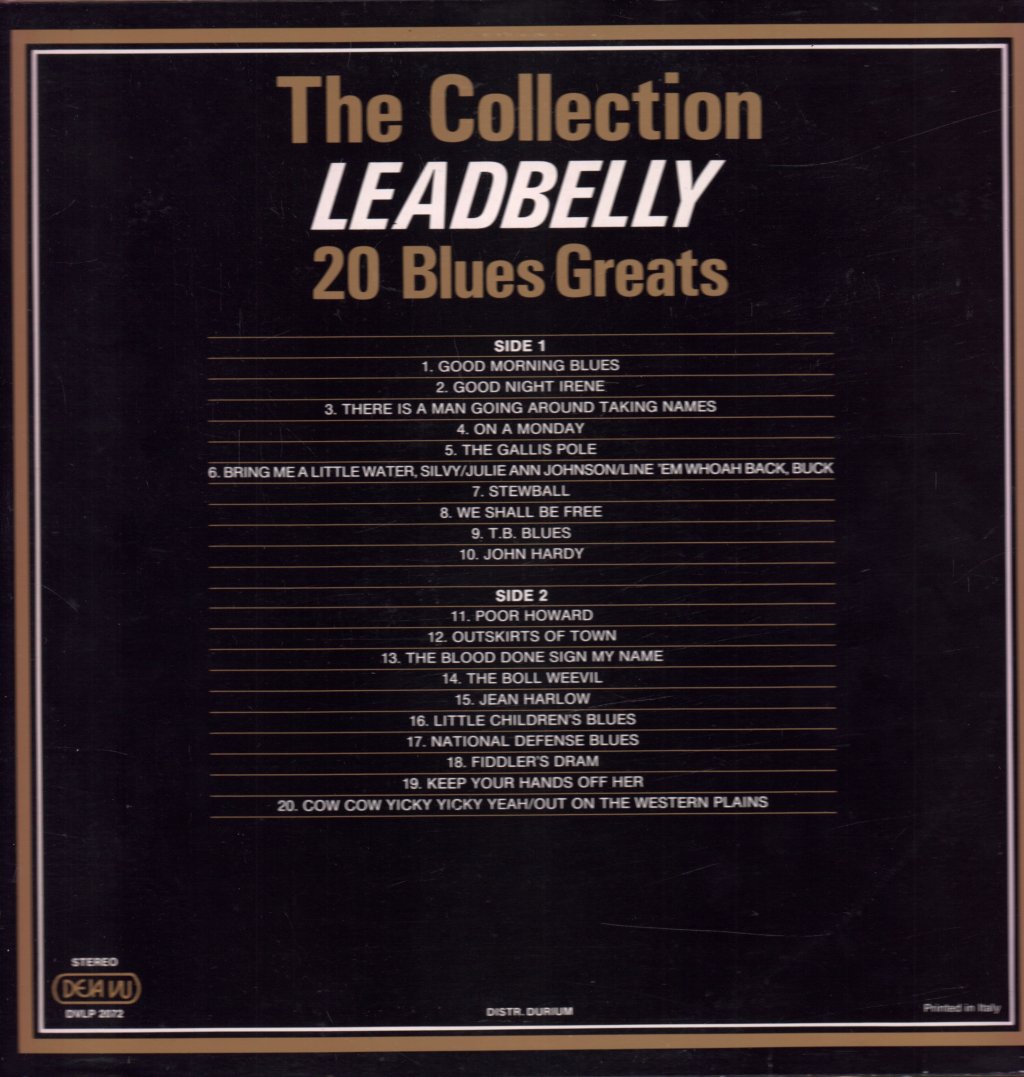 Leadbelly - Collection - 20 Blues Greats - Lp