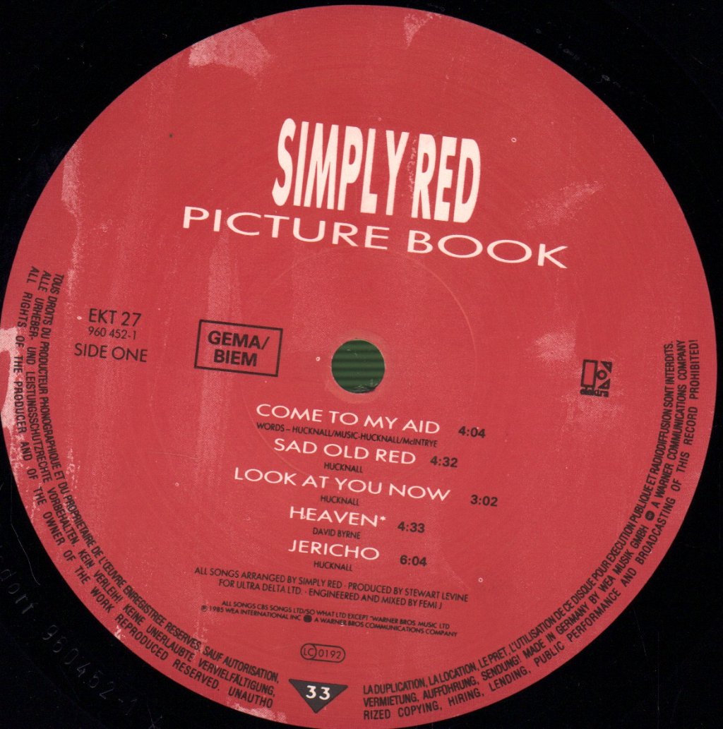 Simply Red - Picture Book - Lp