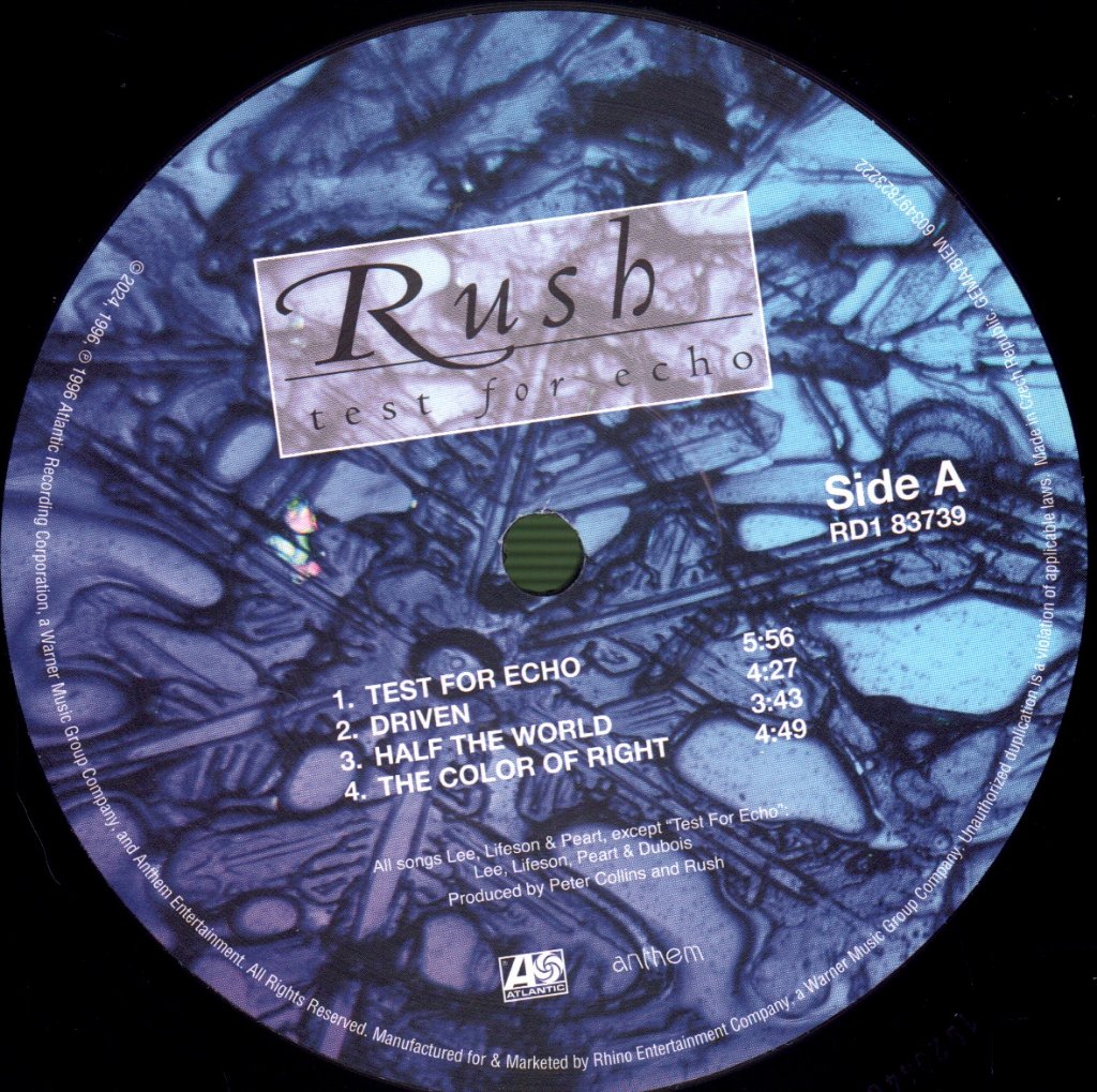 Rush - Test For Echo - Lp