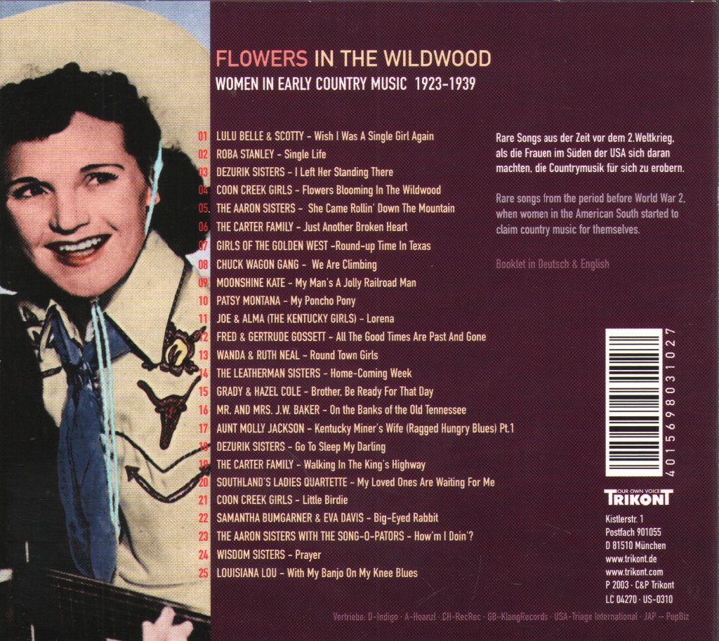 Various Artists - Flowers In The Wildwood (Women In Early Country Music 1923-1939) - Cd