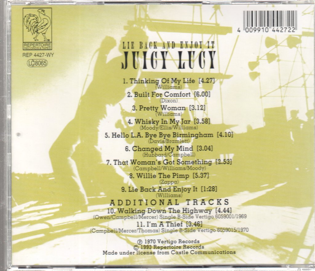 Juicy Lucy - Lie Back And Enjoy It - Cd