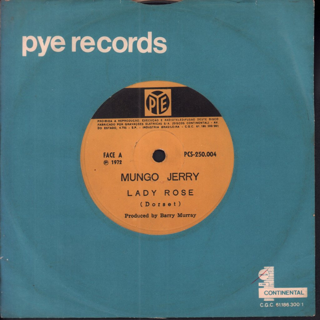 Mungo Jerry - Lady Rose - 7 Inch