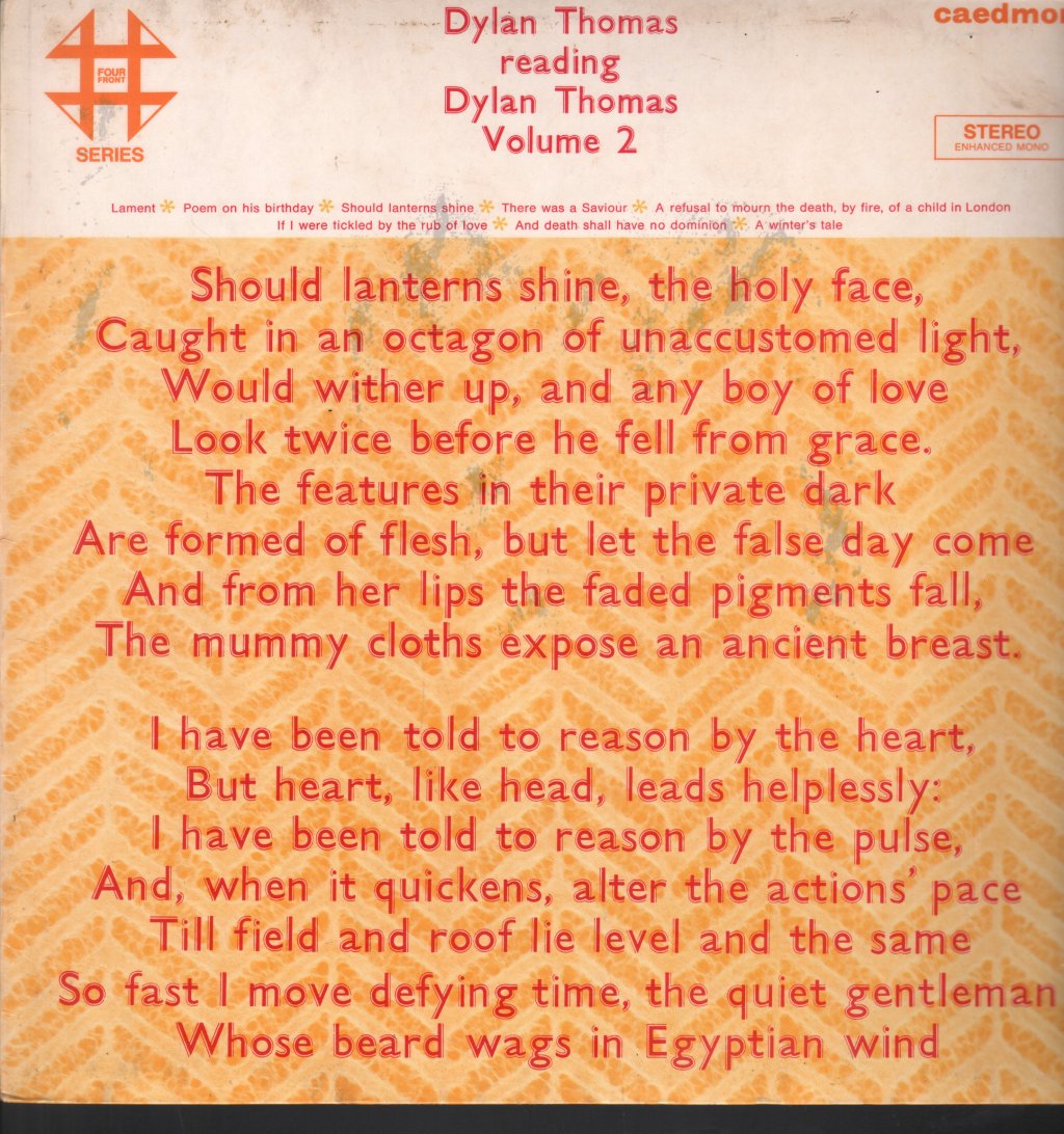 Dylan Thomas - Reading Dylan Thomas Volume Two - Lp