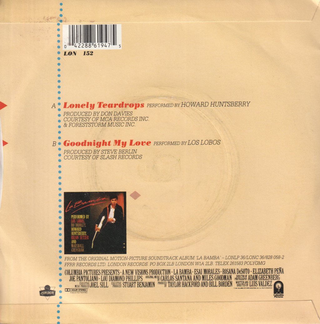Howard Huntsberry - Lonely Teardrops - 7 Inch