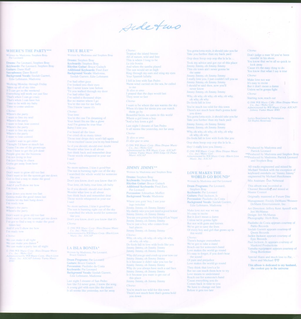 Madonna - True Blue - Lp