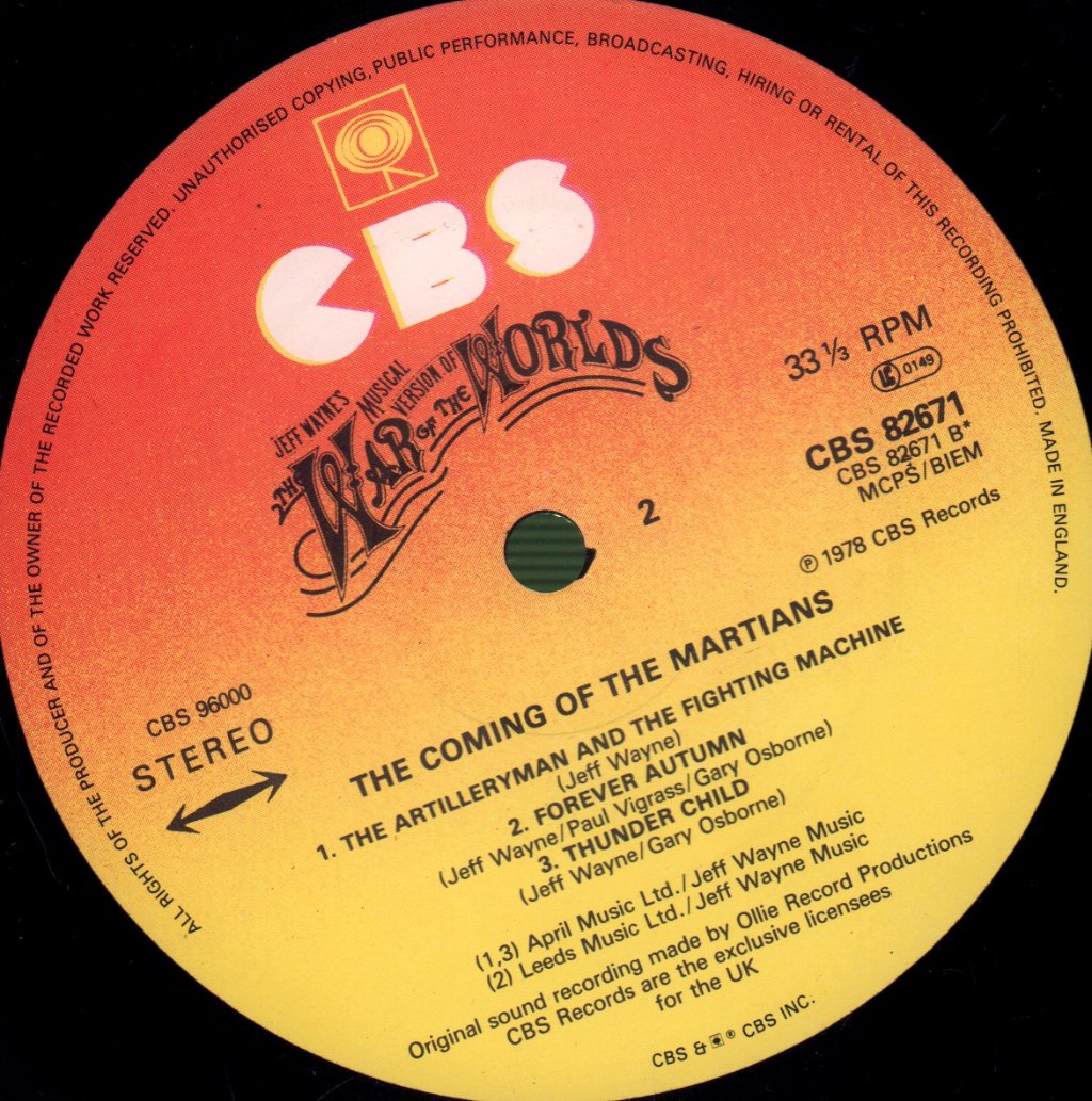 Jeff Wayne - War Of The Worlds - Double Lp