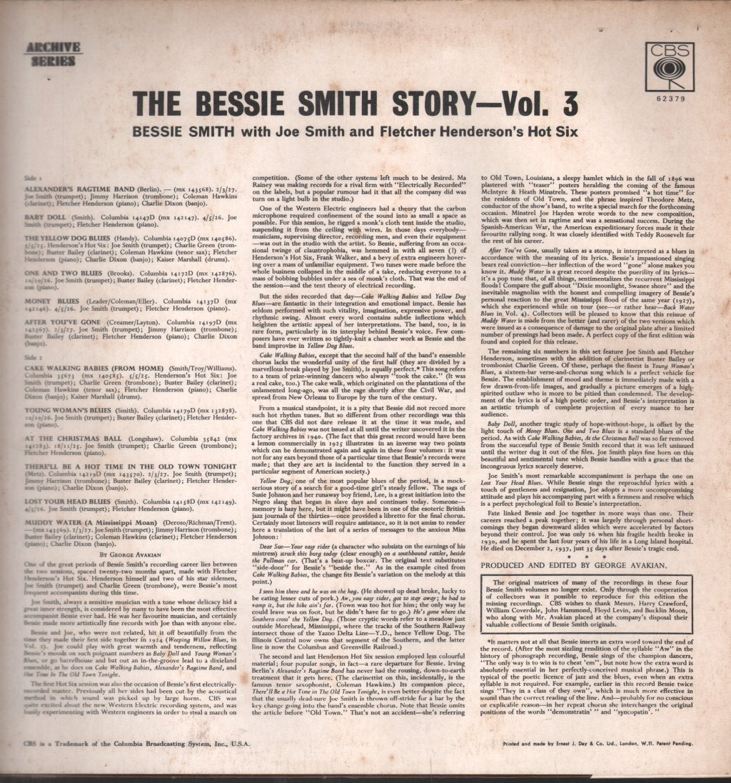 Bessie Smith - Bessie Smith Story - Vol.3 - Lp