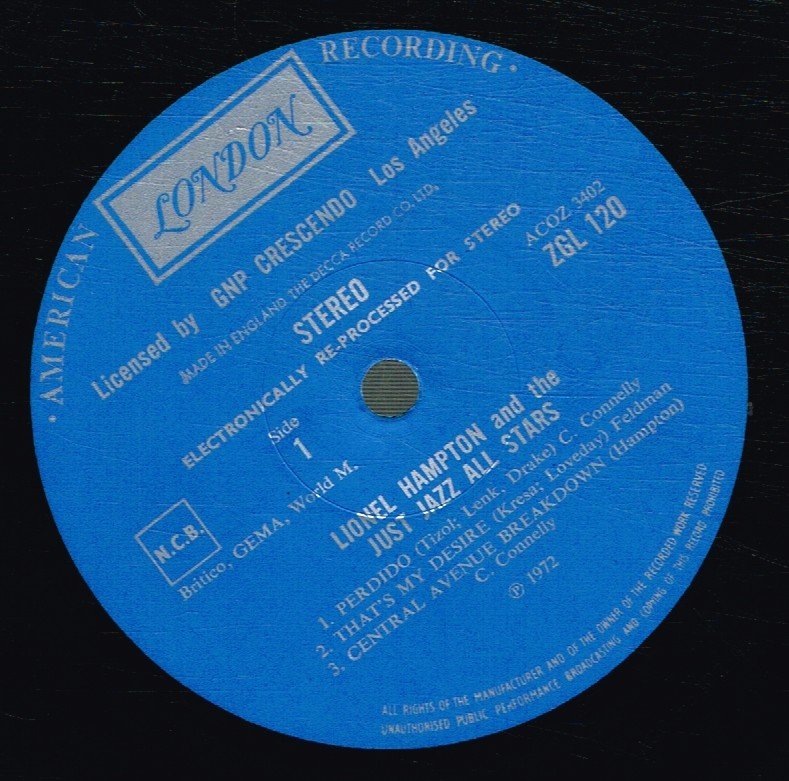 Lionel Hampton And The Just Jazz All Stars - Lionel Hampton And The Just Jazz All Stars - Lp