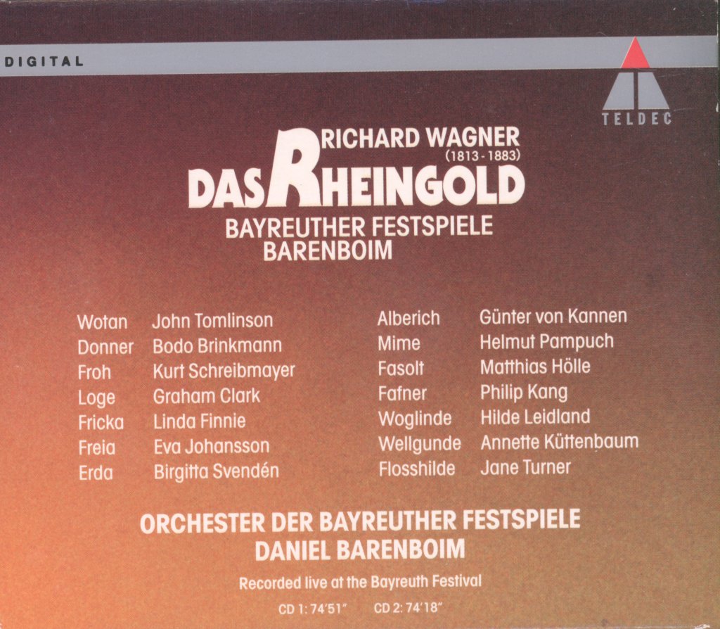 Orchester Der Bayreuther Festspiele, Daniel Barenboim - Wagner - Das Rheingold - Double Cd