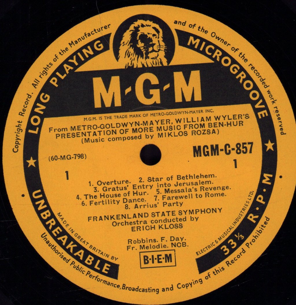 Ben Hur - More Music From - Lp