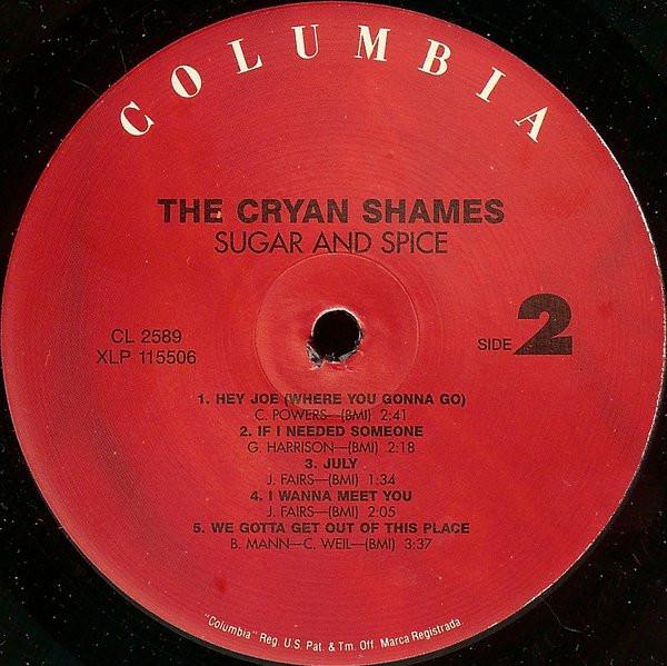 Cryan' Shames - Sugar & Spice - Lp