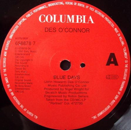 Des O'Connor - Blue Days - 7 Inch