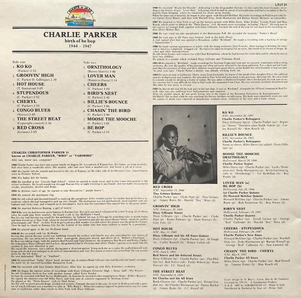 Charlie Parker - Birth Of Be Bop - Lp