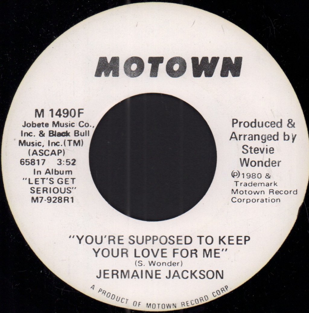 Jermaine Jackson - You're Supposed To Keep Your Love For Me - 7 Inch