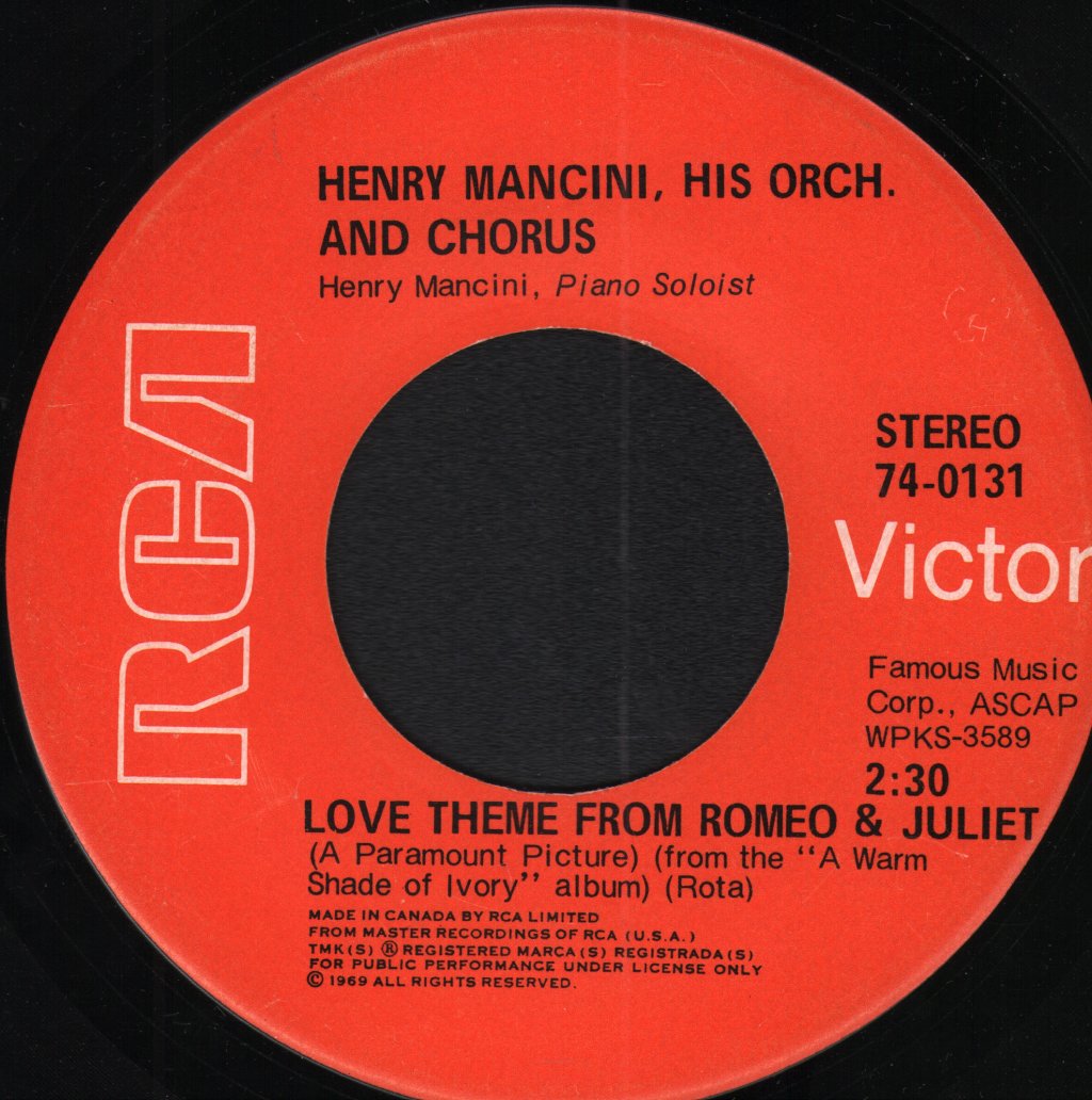 Henry Mancini And His Orchestra - Love Theme From Romeo & Juliet - 7 Inch