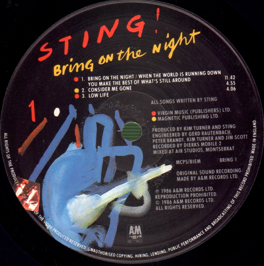 Sting - Bring On The Night - Double Lp