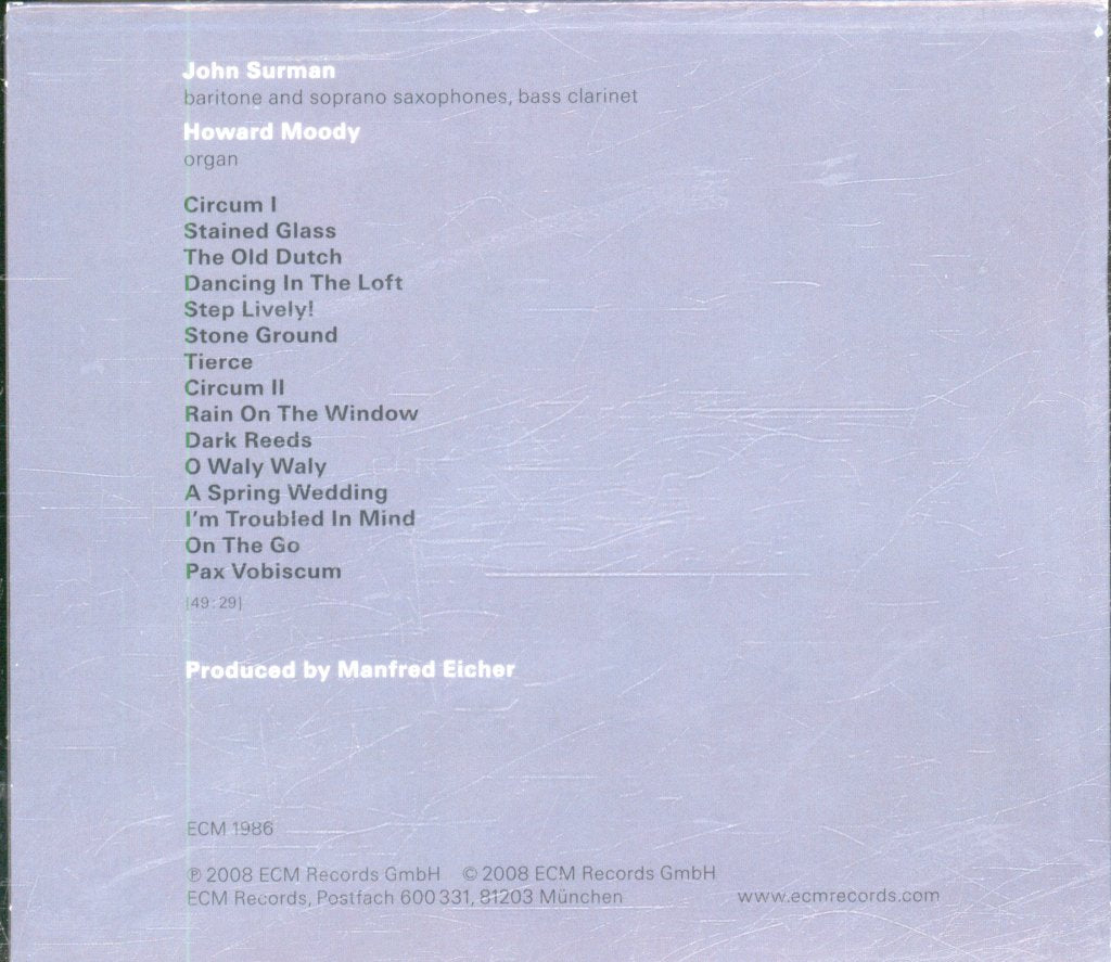 John Surman / Howard Moody - Rain On The Window - Cd