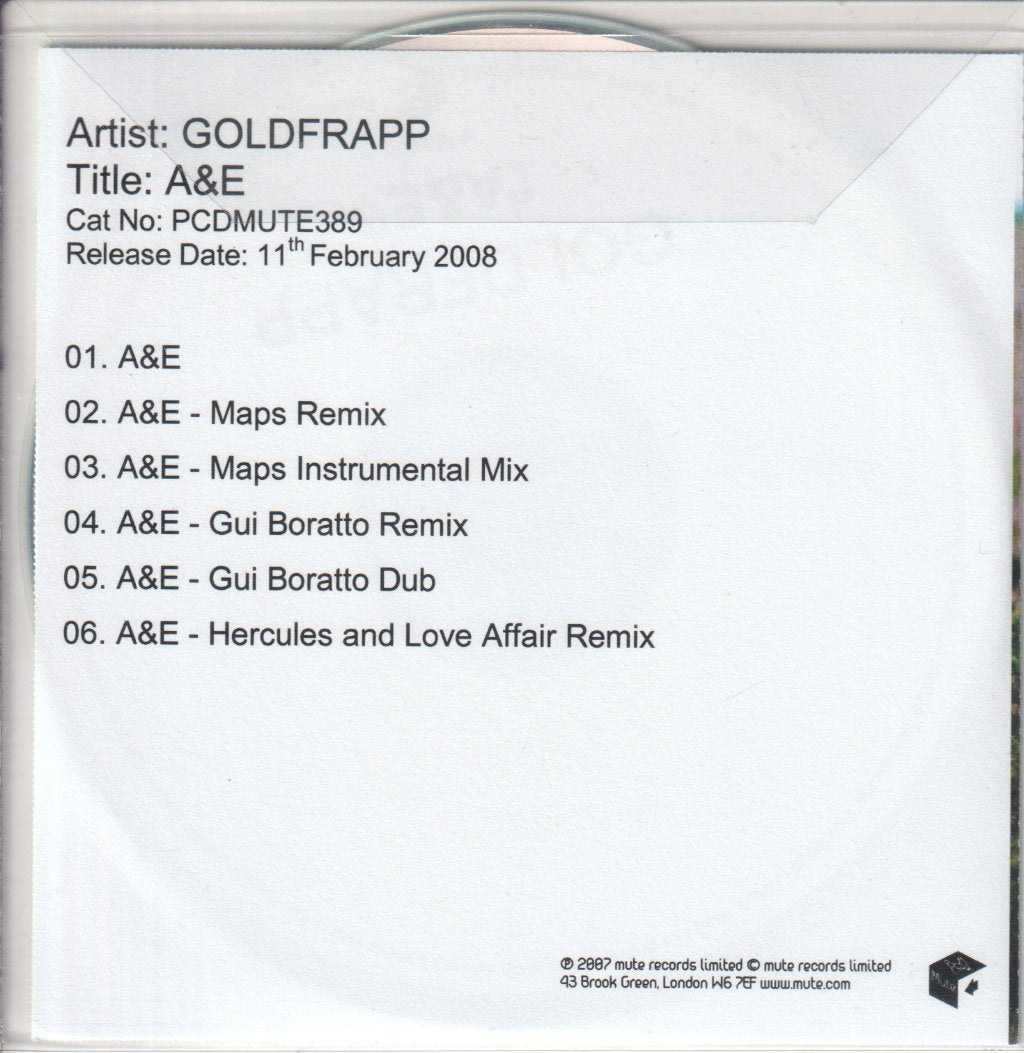 Goldfrapp - A&E - Cdr