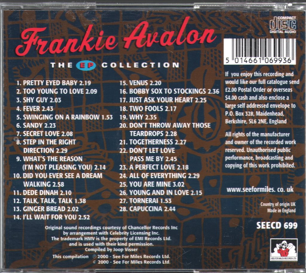 Frankie Avalon - EP Collection - Cd