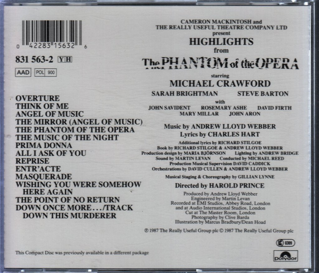 Various Artists - Highlights From The Phantom Of The Opera - Cd