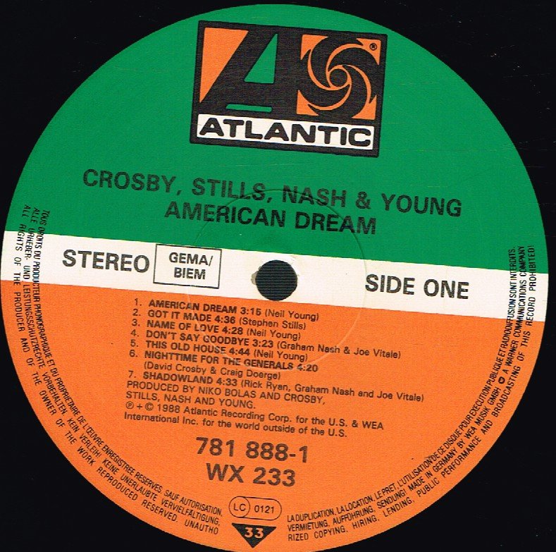 Crosby Stills Nash And Young - American Dream - Lp