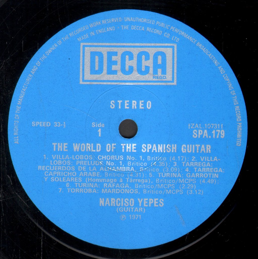 Narciso Yepes - World Of Spanish Guitar - Lp