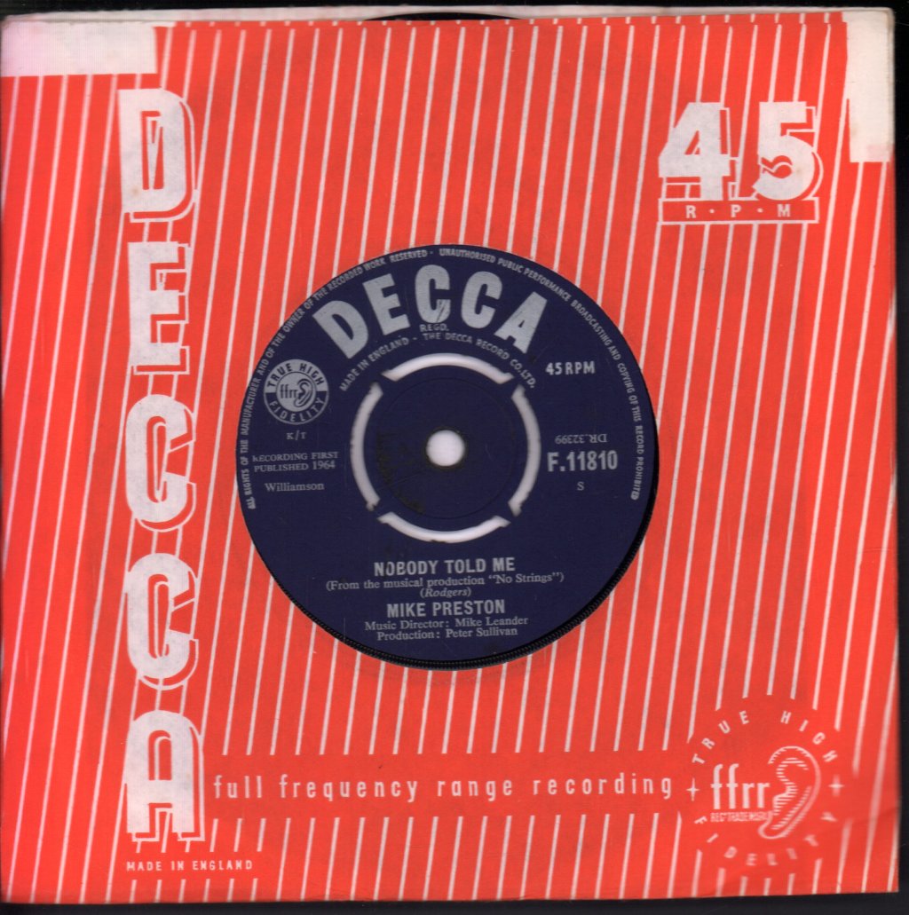Mike Preston - No Strings - 7 Inch