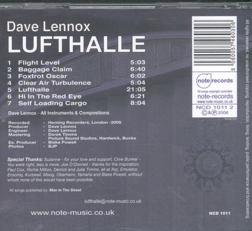 Dave Lennox - Lufthalle - Cd