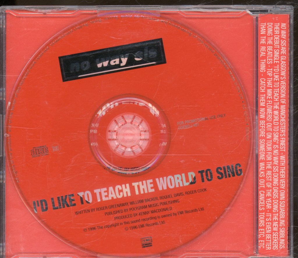 No Way Sis - I'd Like To Teach The World To Sing - Cd