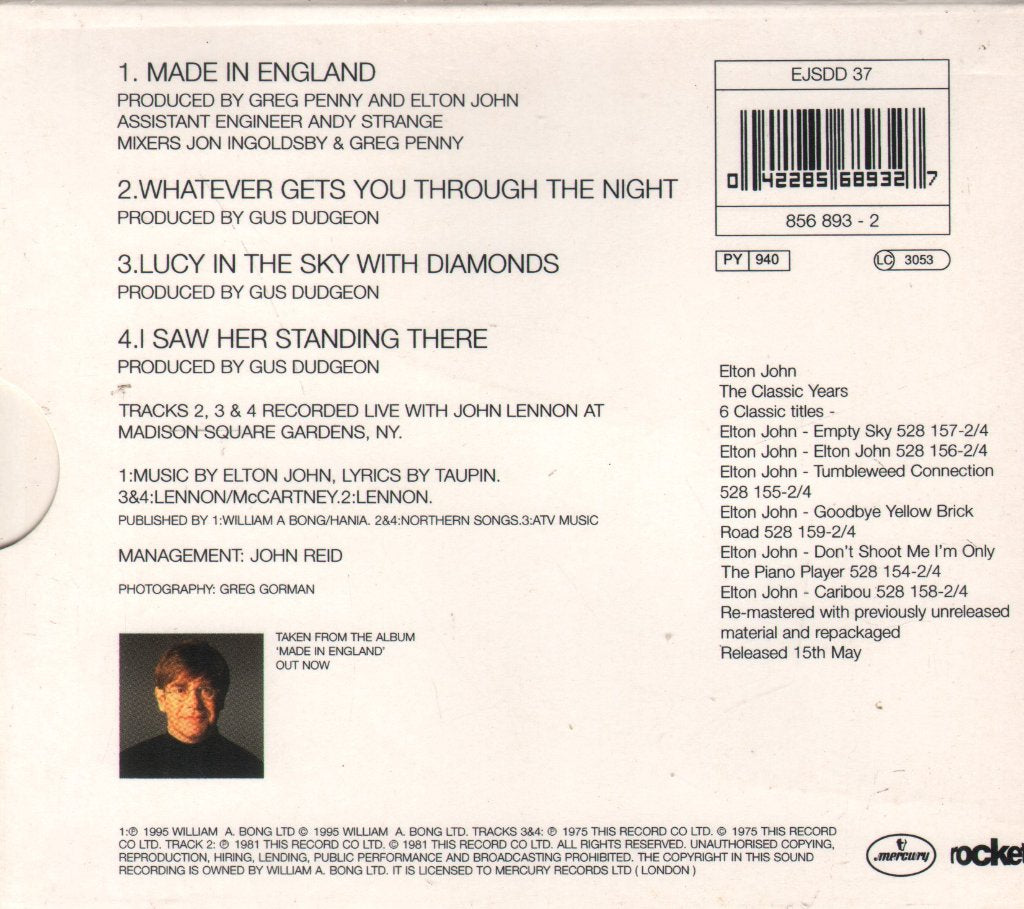 Elton John - Made In England - Double Cd