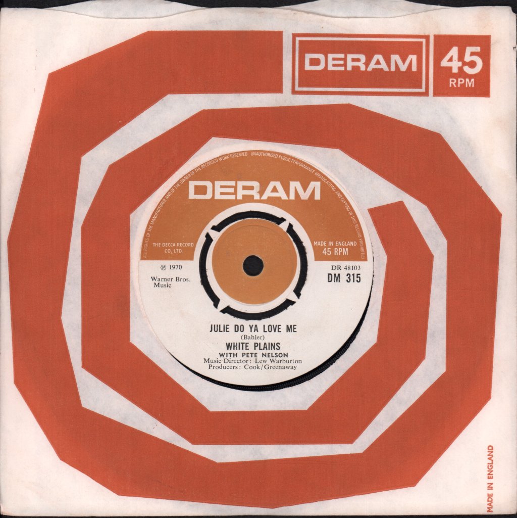 White Plains With Pete Nelson - Julie Do Ya Love Me - 7 Inch