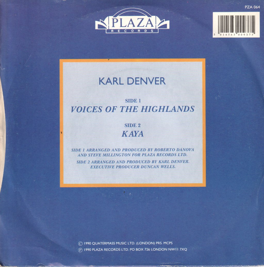 Karl Denver - Voices Of The Highlands - 7 Inch