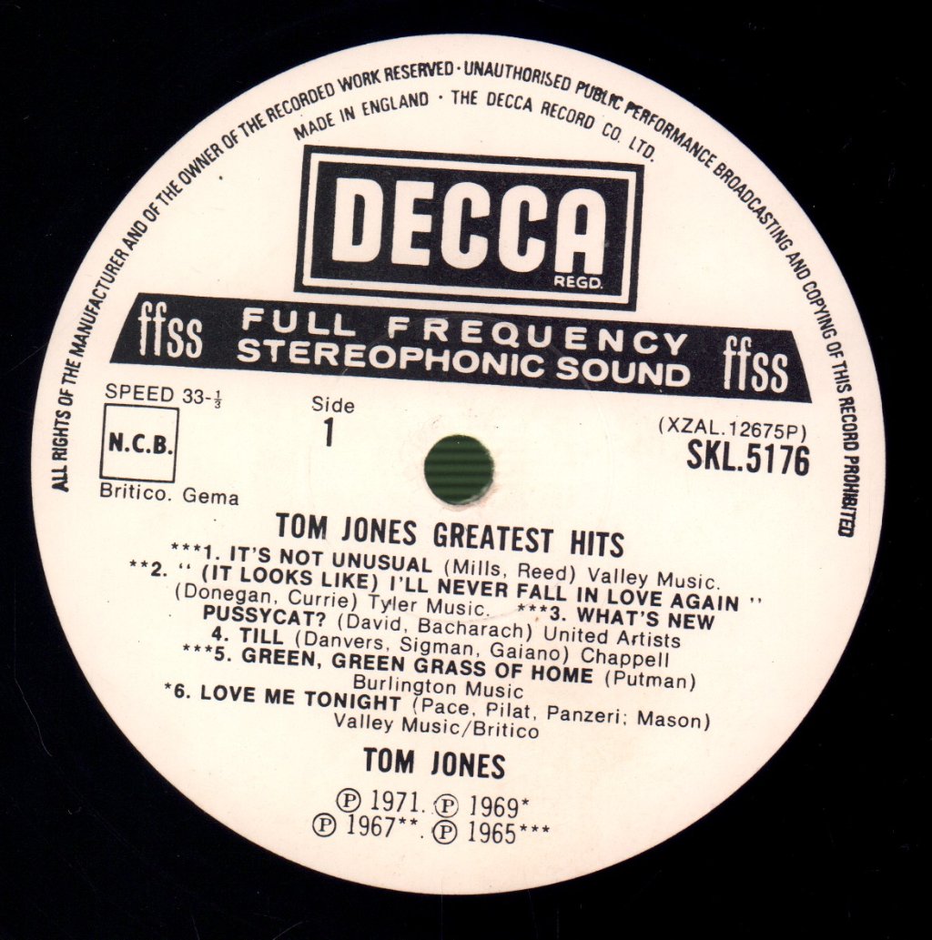 Tom Jones - Greatest Hits - Lp
