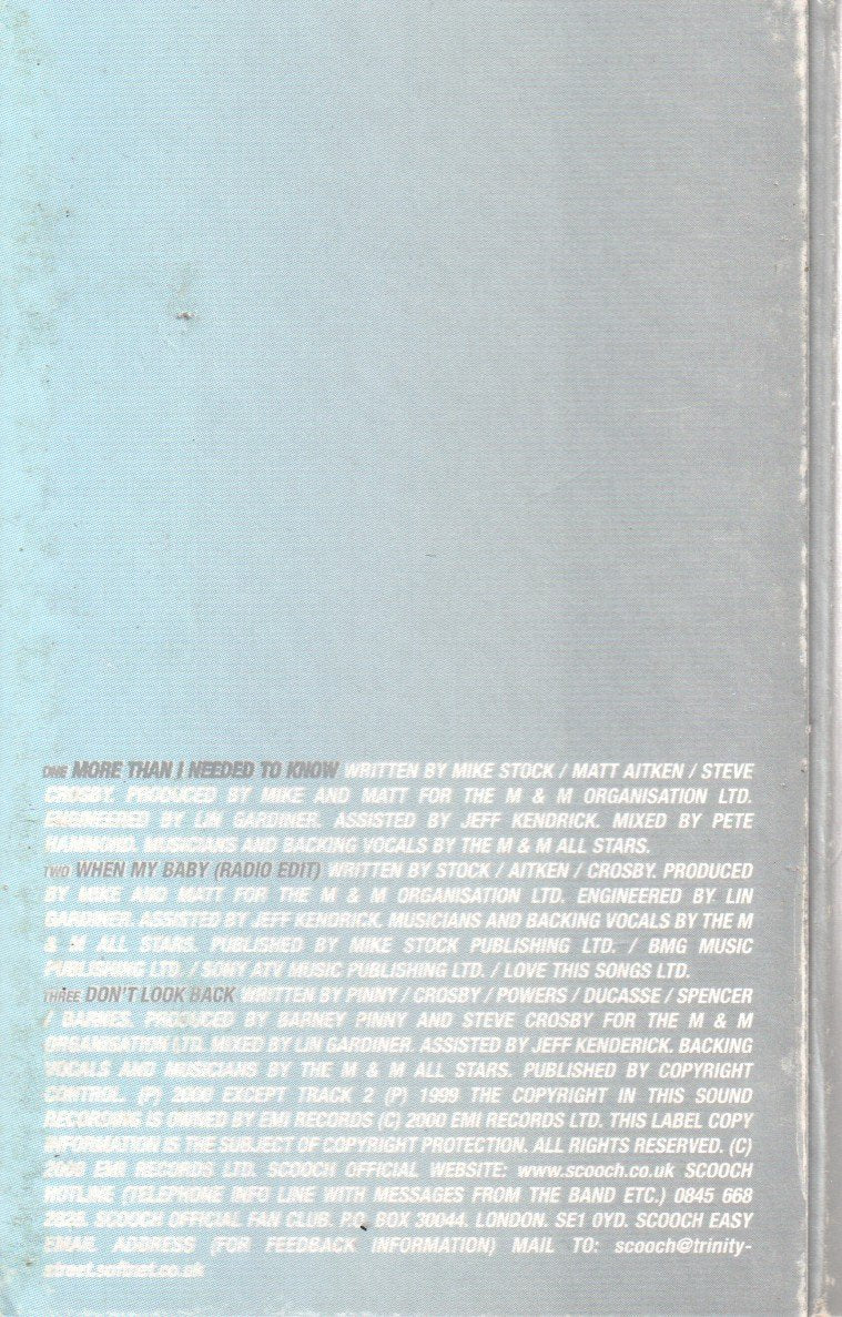 Scooch - More Than I Needed To Know - Cassette