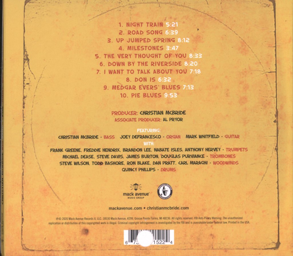 Christian McBride Big Band - For Jimmy, Wes And Oliver - Cd