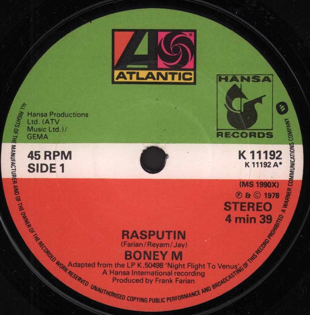 Boney M - Rasputin - 7 Inch