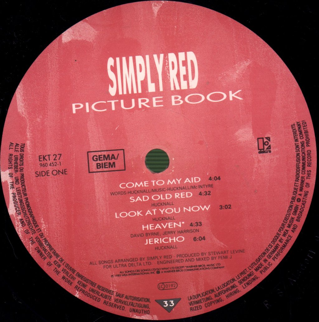 Simply Red - Picture Book - Lp